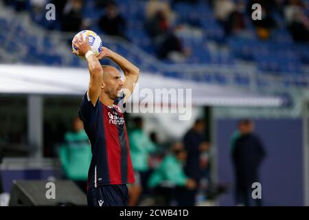 28. September 2020, Bologna, Italien: Bologna, Italien, Dall'Ara Stadium, 28. September 2020, Lorenzo De Silvestri (FC Bologna) während Bologna gegen Parma - italienisches Fußballspiel Serie A - Credit: LM/Francesco Scaccianoce (Credit Image: © Francesco Scaccianoce/LPS via ZUMA Wire) Stockfoto