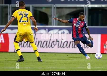 28. September 2020, Bologna, Italien: Bologna, Italien, Dall&#39;Ara Stadium, 28. September 2020, Stefano Denswil (FC Bologna) während Bologna gegen Parma - italienisches Fußballspiel Serie A - Credit: LM/Francesco Scaccianoce (Credit Image: © Francesco Scaccianoce/LPS via ZUMA Wire) Stockfoto