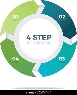 Infografik zum vierstufigen Kreis Stock Vektor