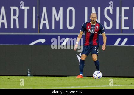 28. September 2020, Bologna, Italien: Bologna, Italien, Dall'Ara Stadium, 28. September 2020, Lorenzo De Silvestri (FC Bologna) während Bologna gegen Parma - italienisches Fußballspiel Serie A - Credit: LM/Francesco Scaccianoce (Credit Image: © Francesco Scaccianoce/LPS via ZUMA Wire) Stockfoto