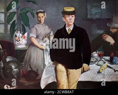 Gemälde mit dem Titel 'Mittagessen im Atelier' von Edouard Manet. Manet (1832-1883) ein französischer Maler der Moderne Stockfoto