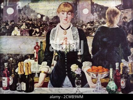 Gemälde mit dem Titel 'die Bar im Folies-Bergere' von Edouard Manet. Manet (1832-1883) ein französischer Maler der Moderne Stockfoto