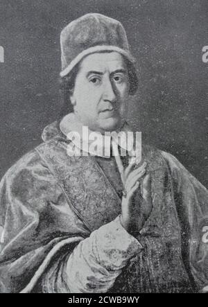 Porträt von Papst Clemens XI (1649-1721) Leiter der katholischen Kirche und Herrscher der päpstlichen Staaten Stockfoto