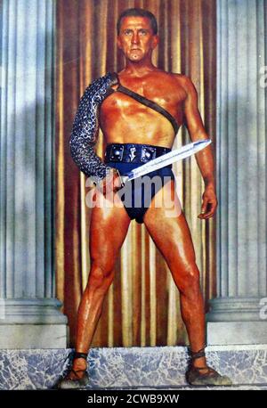 Kirk Douglas in der Titelrolle aus dem Film 'Spartacus' 1960. Kirk Douglas (geboren Issur Danielovitch Demsky; 9. Dezember 1916 - 5. Februar 2020) war ein amerikanischer Schauspieler, Produzent, Regisseur und Autor. Stockfoto