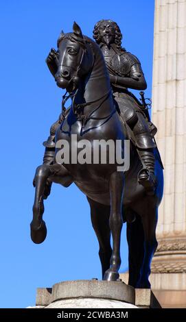 Die Reiterstatue von Charles ist von Großbritannien. Das Werk befindet sich in Charing Cross, London, und ist ein Werk des französischen Bildhauers Hubert Le Sueur, vermutlich 1633 gegossen Stockfoto