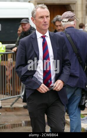 Nigel Evans (geb. 1957), Politiker der britischen Konservativen Partei, der seit 2017 als Joint Executive Secretary des 1922 Committee tätig ist. Mitglied des Parlaments für das Ribble Valley in Lancashire seit 1992. Er ist ein starker Kritiker der Europäischen Union und unterstützte den Brexit beim EU-Referendum 2016. Stockfoto