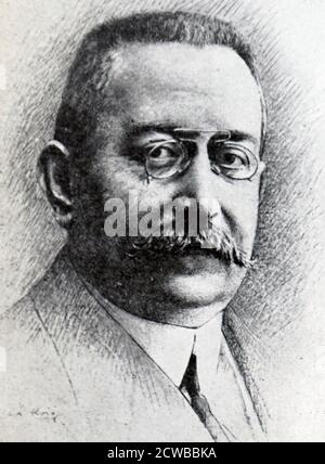 Enric Prat de la Riba ( 1870 - 1917); katalanischer Politiker, Rechtsanwalt und Schriftsteller. Er wurde der erste Präsident des Commonwealth von Katalonien am 6. April 1914 und behielt dieses Amt bis zu seinem Tod. Er schrieb das Buch und das politische Manifest La nacionalitat catalana, in dem eine größere Autonomie für Katalonien befürwortet wurde. Stockfoto