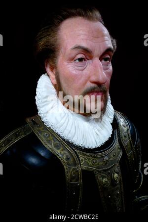 Wachsfigur von Wilhelm III. (1650 - 1702), bekannt als Wilhelm von Oranien, war von Geburt an souveräner Prinz von Oranien, Stadthalter von Holland, Zeeland, Utrecht, Gelders und Overijssel in der niederländischen Republik ab den 1670er Jahren und König von England, Irland und Schottland von 1689 bis zu seinem Tod Stockfoto