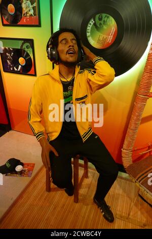 Wachsfigur von Robert Nesta Marley, (1945 - 1981); jamaikanische Sängerin, Songwriterin und Musikerin. Als einer der Pioniere des Reggae, Stockfoto