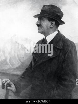 Adolf Hitler Entspannung in Berchtesgaden, Bayerische Alpen, Deutschland, c1933-1945. Berchtesgaden war Hitlers Lieblingsretreat in Berghof, das er 1933 erwarb. Der Fotograf ist unbekannt. Stockfoto