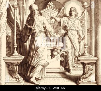 Der Engel Gabriel erscheint Zacharias, von Julius Schnorr von Carolsfeld Stockfoto