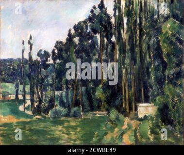 The Poplars', c1879-1882. Künstler: Paul Cezanne. Cezanne (1839-1906) war ein französischer Künstler und Post-Impressionist Maler, dessen Arbeit legte den Grundstein für den Übergang von der 19. Jahrhundert impressionistischen Bewegung zu 20. Jahrhundert Stile wie Kubismus. Stockfoto