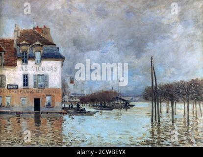 Die Sintflut in Port-Marly', 1876. Künstler: Alfred Sisley. Alfred Sisley war ein in Frankreich geborener britischer Maler und Gründungsmitglied des Impressionismus. Stockfoto