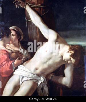 Saint Sebastian', c1611-1666 Künstler: Guercino. Guercino war ein italienischer Barockmaler und Zeichner aus dem Cento in der Emilia, der in Rom und Bologna tätig war. Stockfoto