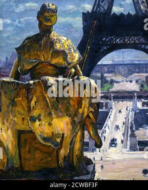 The Eiffel Tower', 1900, Künstler: Louis Welden Hawkins. Der Eiffelturm ist ein eiserner Turm, der am Champ de Mars an der seine in Paris, Musée d'Orsay, Paris, erbaut wurde. Stockfoto