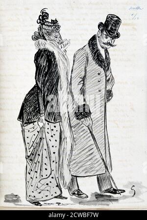 Das Paar', c1870-1893. Künstler: Guy de Maupassant. Henri Rene Albert Guy de Maupassant (1850-1893) war ein französischer Autor des 19. Jahrhunderts. Stockfoto
