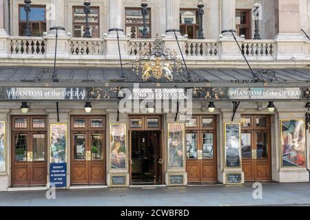 Her Majesty's Theatre ein West End Theater am Haymarket in der City of Westminster, London. Stockfoto