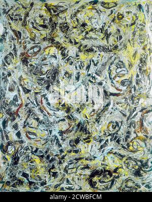 Eyes in the Heat 1947 von Jackson Pollock, 1912-1956. Eyes in the Heat ist eines der gegossenen Gemälde des Künstlers. Öl und Emaille auf Leinwand Stockfoto