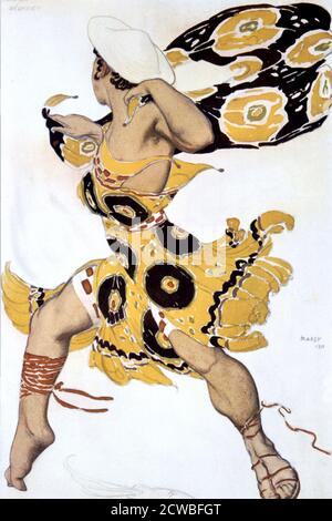 Ephebe' (Jugendlicher), Kostümdesign für eine Ballets Russes Produktion von Tcherepnins Narcisse, 1911. Künstler: Leon Bakst. Veröffentlicht in L'Art Decoratif de Leon Bakst. (Paris, 1913). Aus einer privaten Sammlung. Stockfoto