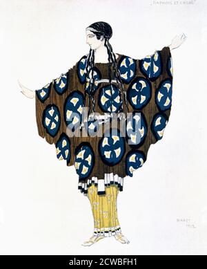 Kostüme für die Ballets Russes Produktion von Ravels Daphnis et Chloe, 1912. In L'Art Decoratif de Leon Bakst veröffentlicht. (Paris, 1913). Aus einer privaten Sammlung. Stockfoto