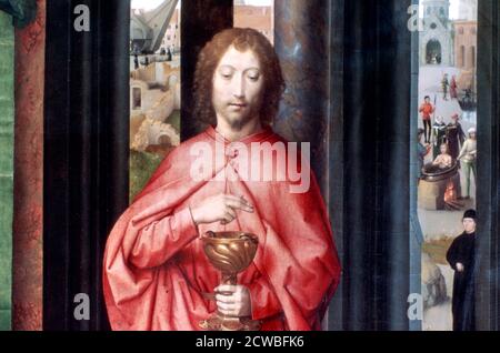 Mystic Marriage of St. Catherine and Other Saints', Detail, c1453-1494. Künstler: Hans Memling. Hans Memling war der führende Künstler in Brügge. Sein Werk ist stark von Rogier van der Weyden beeinflusst. Stockfoto