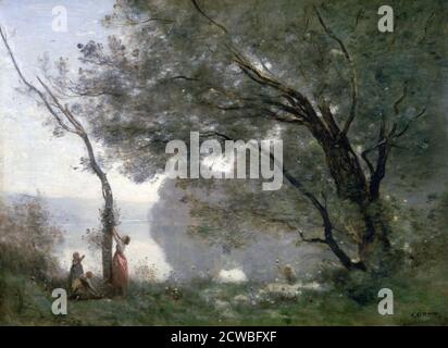 Souvenir von Mortefontaine', 1864. Künstler: Jean-Baptiste-Camille Corot. Jean-Baptiste-Camille Corot (1796-1875) war ein französischer Landschafts- und Porträtmaler sowie eine Kupferdruckradierung. Stockfoto