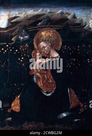 Jungfrau der Demut', 15. Jahrhundert. Von Giovanni di Paolo Stockfoto