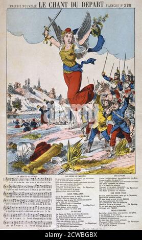 Le Chant du DEPART', Liederblatt, französisch-preußischer Krieg, 1870-1871. Französisches patriotisches Lied, um die Truppen zu inspirieren, während sie in den Krieg aufmarschierten. Aus einer privaten Sammlung. Stockfoto