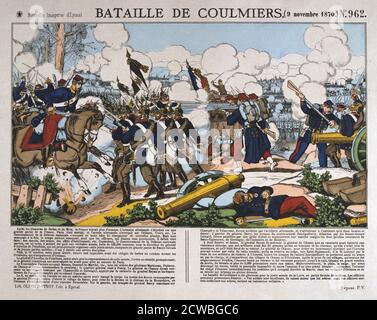 Schlacht von Coulmiers, Deutsch-Französischen Krieg, 9. November 1870. Die Franzosen besiegten eine Bayerische Armee bei Coulmiers, die es Ihnen ermöglichen, die Stadt in der Nähe von Orleans zu erfassen. Durch frische Truppen verstärkt, die Deutschen eroberte die Stadt am 4. Dezember. Aus einer privaten Sammlung. Stockfoto