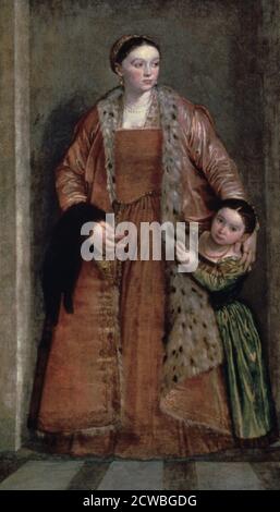 Porträt der Gräfin Livia da Porto Thiene und ihrer Tochter' von paolo veronese, c1551. Aus der Sammlung der Walters Art Gallery, Baltimore, USA Stockfoto