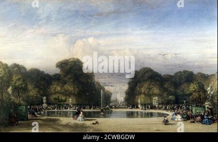 The Tuileries Gardens' von William Wyld, Paris, Frankreich, 1858. Aus der Sammlung des Victoria and Albert Museum, London, Großbritannien. Stockfoto