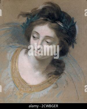 Woman's Head", oder "Peace Reaping Abundance" von Marie Louise Elisabeth Vigee-Lebrun, 1780. Aus der Sammlung der Ecole des Beaux-Arts, Paris, Frankreich. Stockfoto