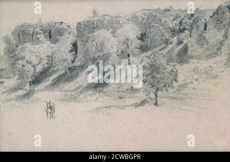 Landscape' von Alfred Victor de Vigny, 19. Jahrhundert. Stockfoto