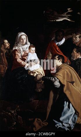 Die Anbetung der Könige, von Diego Velazquez, 1619. Aus der Sammlung des Museo del Prado, Madrid, Spanien. Stockfoto