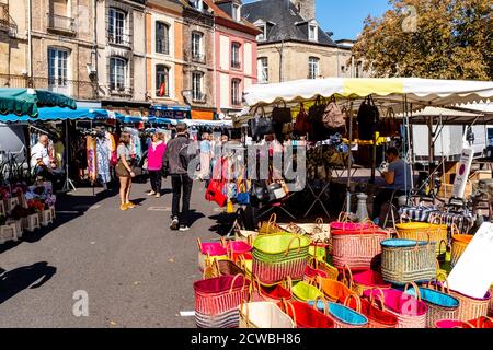 Der Samstagsmarkt In Dieppe, Normandie, Frankreich. Stockfoto