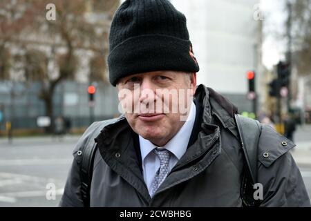 Foto des ehemaligen Bürgermeisters von London, Boris Johnson. Alexander Boris de Pfeffel Johnson (1964-) britischer Politiker, Schriftsteller und ehemaliger Journalist, der seit 2019 als Premierminister des Vereinigten Königreichs und Vorsitzender der Konservativen Partei tätig ist. Von 2016 bis 2018 war er Außenminister und von 2008 bis 2016 Bürgermeister von London. Stockfoto