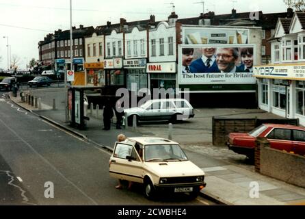 Propaganda von den Parlamentswahlen im Vereinigten Königreich 1992 Stockfoto