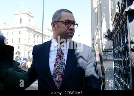 Foto von James geschickt. James Spencer Cleverly (1969-) ein britischer konservativer Politiker, der seit 2019 neben Ben Elliot als Co-Vorsitzender der Konservativen Partei und seit 2015 als Parlamentsmitglied für Braintree tätig ist. Zuvor war er von 2018 bis 2019 stellvertretender Vorsitzender der Konservativen Partei Stockfoto