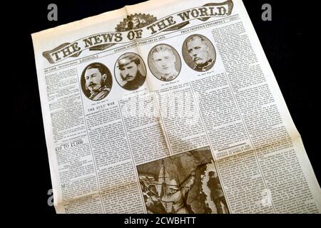 News of the World Zeitung berichtet über den Anglo-Zulu Krieg. Stockfoto