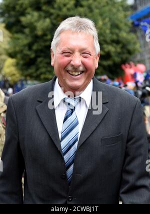 Foto von Sammy Wilson. Samuel Wilson (1953-) ein Politiker der Demokratischen Unionistischen Partei aus Nordirland, der seit 2005 Abgeordneter für East Antrim ist. Von 1998 bis 2003 war er Mitglied der Legislative Assembly für Belfast East und von 2003 bis 2015 für East Antrim. Stockfoto