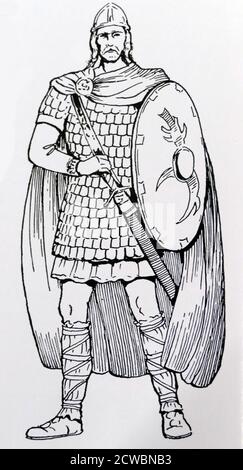Abbildung eines angelsächsischen Kriegers Stockfoto