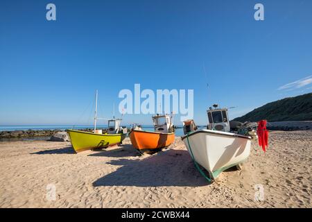 Der kleine Fischerhafen in Lønstrup, Jütland, Dänemark Stockfoto