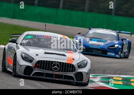 Monza, Italien. 27. Sep, 2020. monza, Italien, 27 Sep 2020, #60 Antonio Coimbra und Luis Silva (GT Cup - Sports and you) auf Mercedes AMG GT4 HP 2019 während der International GT Open ed Euroformula Open - Grand Tourism - Credit: LM/Luca Rossini Credit: Luca Rossini/LPS/ZUMA Wire/Alamy Live News Stockfoto