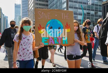 Montreal, Quebec, Kanada, September 26, 2020.Climate Justice march in Montreal.Credit:Mario Beauregard/Alamy News Stockfoto