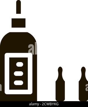Flasche Kapseln Symbol Vektor Glyphe Illustration Stock Vektor