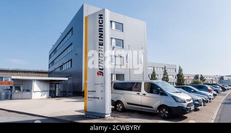 Norderstedt, Deutschland. September 2020. Haupteingang und Verwaltungsgebäude des Jungheinrich-Werks in Norderstedt. Quelle: Markus Scholz/dpa/Alamy Live News Stockfoto