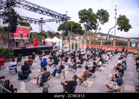 Rodrigo Cuevas beim Casa de lAigua (BAM Festival), Barcelona 24. September 2020. Fotograf: Ale Espaliat Stockfoto