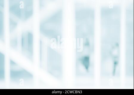 VERSCHWOMMENER BÜROHINTERGRUND, Abstract verwischen Krankenhaus- und Klinikinnenraum für Hintergrund Stockfoto