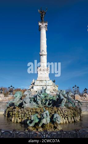 Bordeaux, Departement Gironde, Aquitanien, Frankreich. Denkmal für die Girondins auf dem Place des Quinconces.das historische Zentrum von Bordeaux ist ein UNESCO-Welt Stockfoto