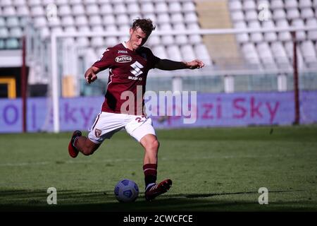 Turin, Italien. September 2020. Mergim Vojvoda von Turin FC während der Serie A Spiel zwischen Turin FC und Atalanta Calcio. Stockfoto